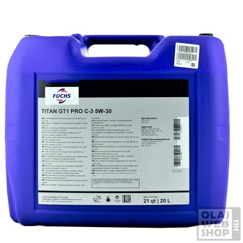 Fuchs Titan GT1 PRO C-3 5W-30 motorolaj 20L