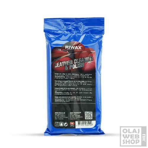 Riwax Leather Cleaner & Polish bőrtisztító és ápoló kendő 15db-os