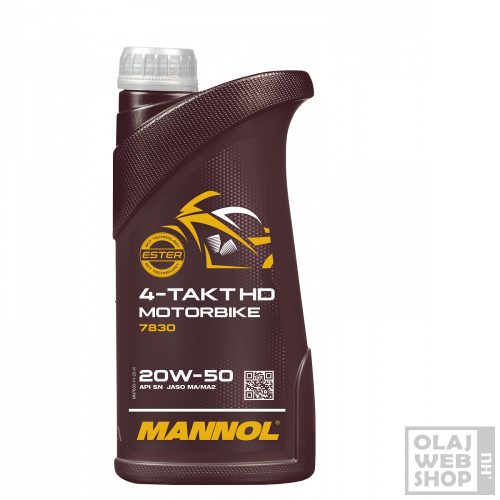 Mannol 7830 4-Takt HD MotorBike 20W-50 motorkerékpár olaj 1L