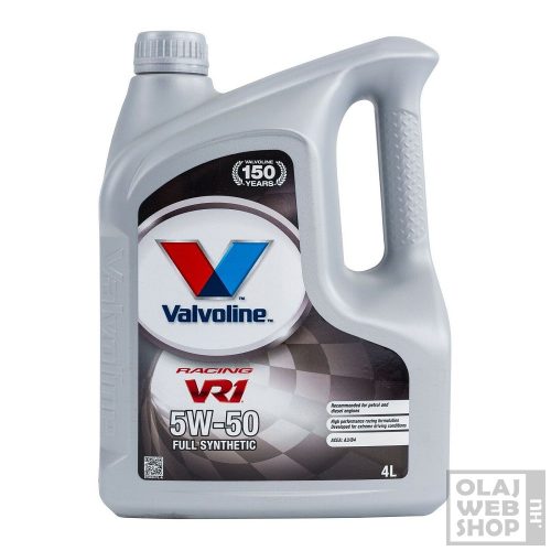 Valvoline VR1 Racing 5W-50 motorolaj 4L