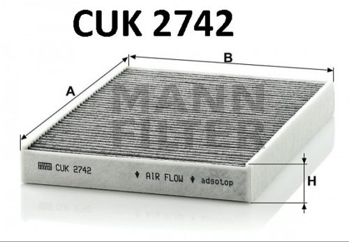 Mann-Filter aktívszenes pollenszűrő CUK2742