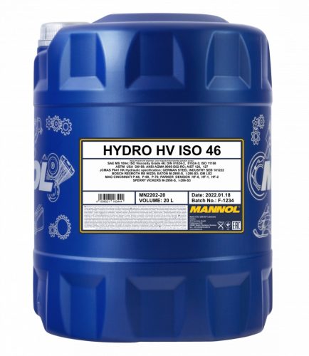 Mannol 2202 HYDRO HV ISO 46 hidraulika olaj 20L