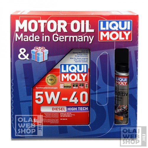 Liqui Moly Diesel High Tech 5W-40 motorolaj PDTDI 5 L + MoS2 súrlódáscsökkentő adalék 300 ml *csomag