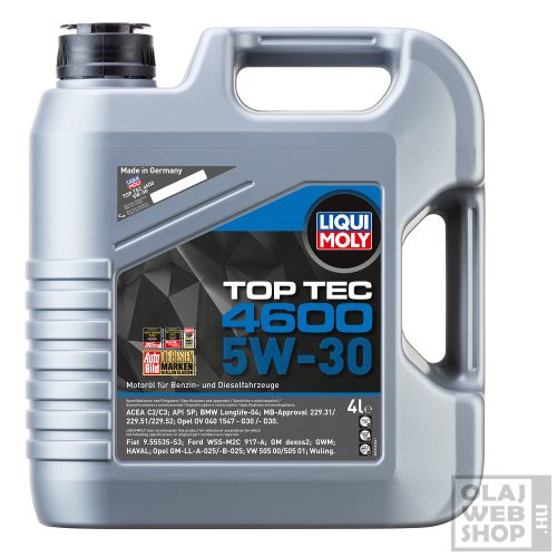 Liqui Moly Top Tec 4600 5W-30 motorolaj 4L