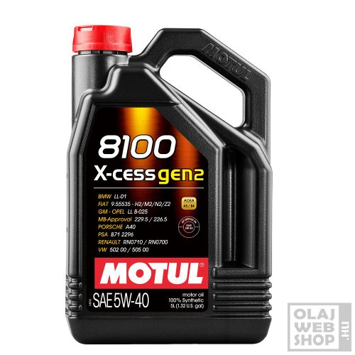 Motul 8100 X-Cess Gen2 5W-40 motorolaj 5L