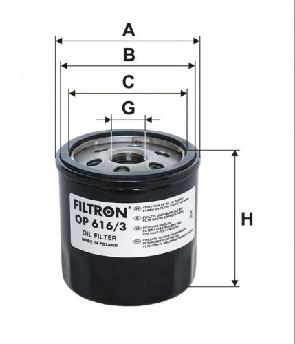 Filtron olajszűrő OP616/3