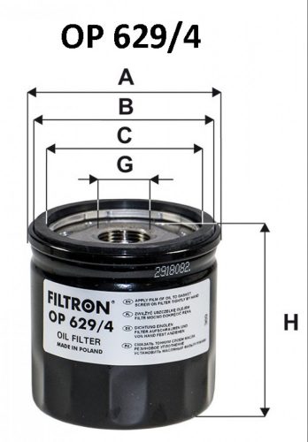 Filtron olajszűrő OP629/4