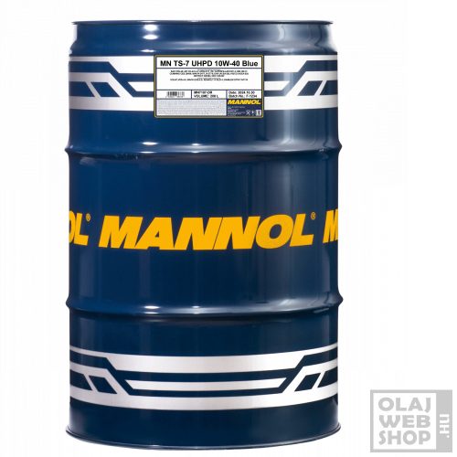 Mannol 7107 TS-7 UHPD BLUE 10W-40 teherautó motorolaj 208L