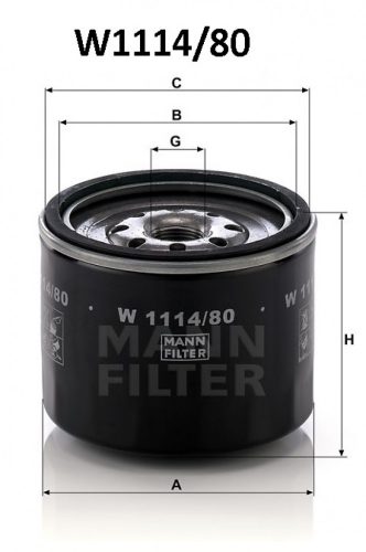 Mann-Filter olajszűrő W1114/80