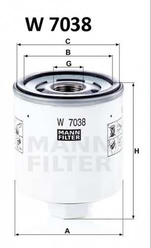 Mann-Filter olajszűrő W7038