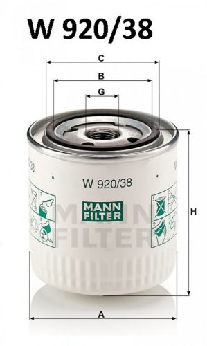 Mann-Filter olajszűrő W920/38