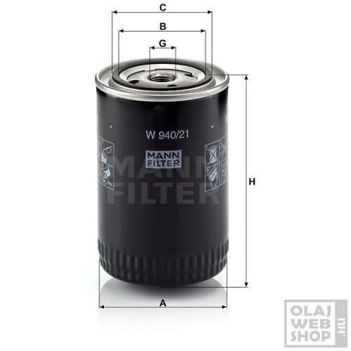 Mann-Filter olajszűrő W940/21