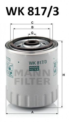 Mann-Filter üzemanyagszűrő WK817/3X