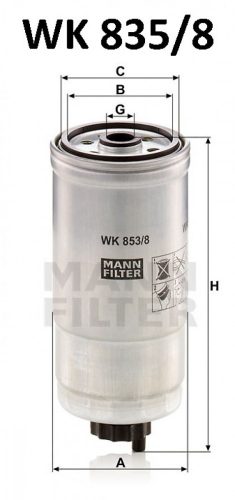 Mann-Filter üzemanyagszűrő WK853/8