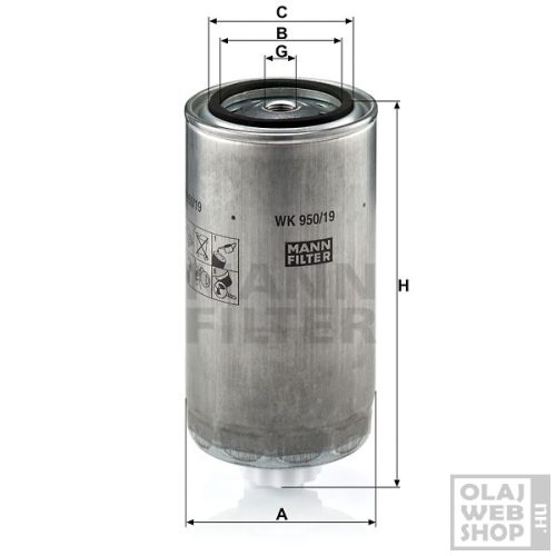 Mann-Filter üzemanyagszűrő WK950/19