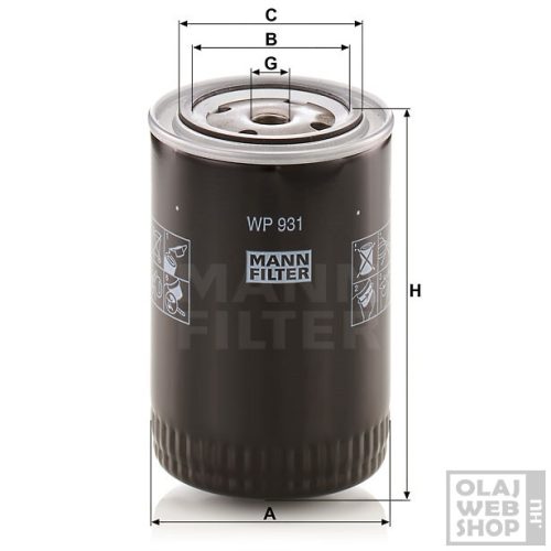 Mann-Filter olajszűrő WP931